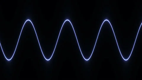 Straight Line Bends Into Blue Electrical Smooth Sine Wave Stock Footage 143909613