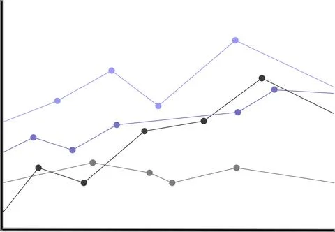 Straight-line chart statistics on a white background Stock Illustration