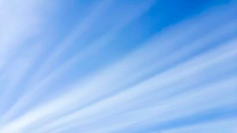Straight line clouds as sun rays Stock Photos
