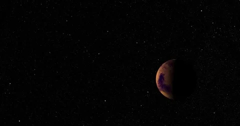 Straight-line dolly away from Mars at 90 degrees longitude Stock Footage 83522204