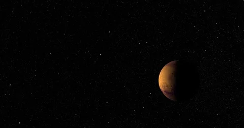 Straight-line dolly away from Mars at 270 degrees longitude Stock Footage 83522236