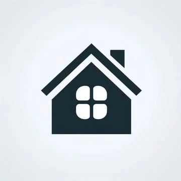Straight Line House Structure Logo Stock Illustration