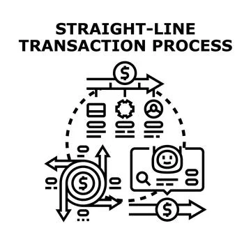 Straight line transaction processing concept vector illustration 스톡 일러스트