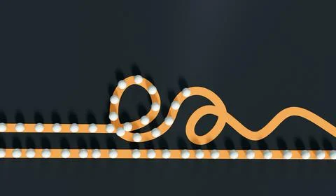 Straight line verses winding route. Path to success. Business strategic planning Illustrazione stock