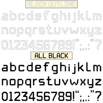 Straight Lines Only Lower Case Font Stock Illustration