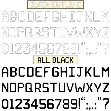 Straight Lines Only Upper Case Font Stock Illustration