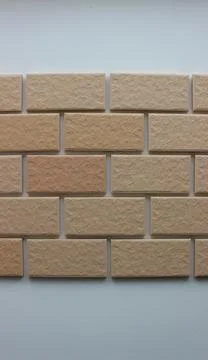 Straight Lines Of Tiles In Form Of Bricks On White Wall Surface 写真素材