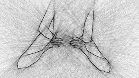Straight multi line drawing of couple in sex position Video stock 91215336
