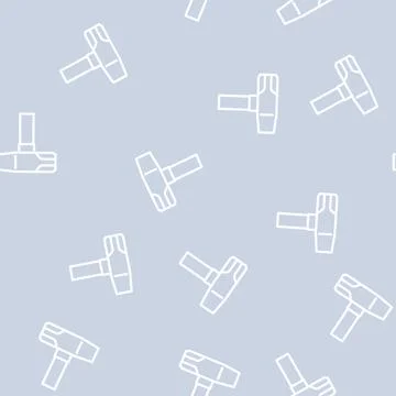 Straight peen hammer line vector seamless pattern Stock Illustration