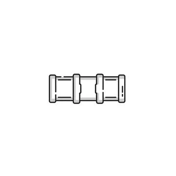 Straight plumbing pipe segment white background minimalist line art icon Stock Illustration