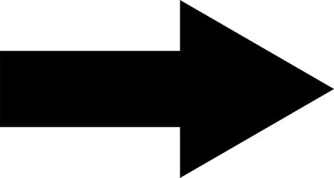 Straight Pointed arrow icon. Black arrow pointing right. Direction pointer Stock Illustration