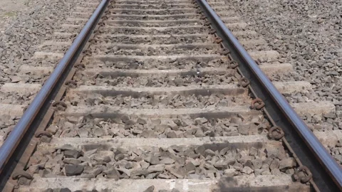 Straight Railway Tracks Stock Footage 336429946