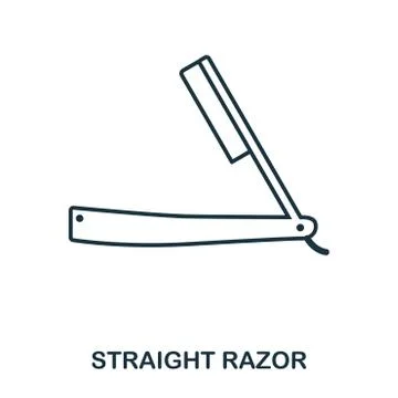 Straight Razor icon. Flat style icon design. UI. Illustration of straight razor Stock Illustration
