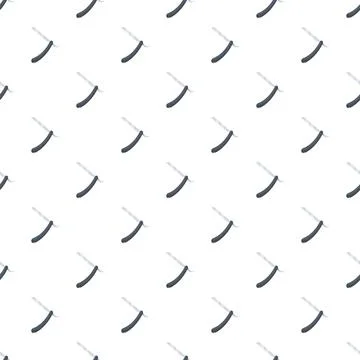 Straight razor pattern creating barber shop shaving theme イラスト素材