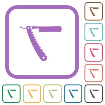 Straight razor simple icons Stock Illustration