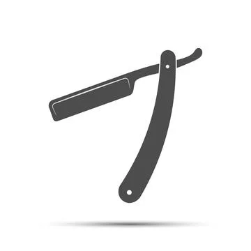 Straight razor. Simple vector illustration for websites, apps and theme desig Illustrazione stock