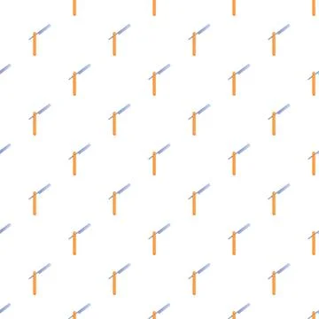 Straight razors creating a repeating barber shop pattern Stock Illustration