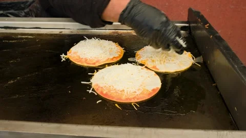 Straight Shot Of Adding Cheese To Quesabirria Tacos Stock Footage 342164845