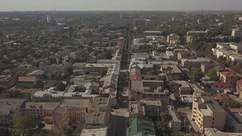 Straight street view from dron Video stock 120579443