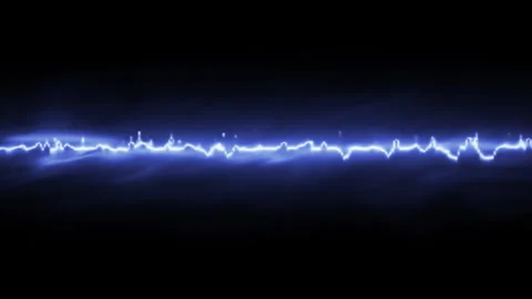 Straight Thunderbolt Full Of Electricity. Glowing Mist Shrouded Electric Light Stock Footage 147060087