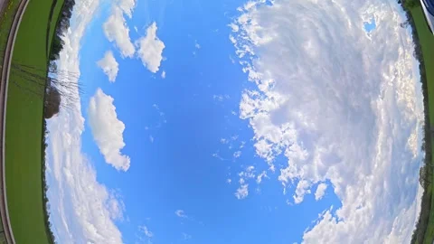Straight UP View to Sky and Clouds During Long British Road Travel Video stock 333707905