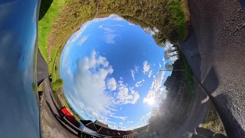 Straight UP View to Sky and Clouds During Long UK Road Travel Video stock 333743520