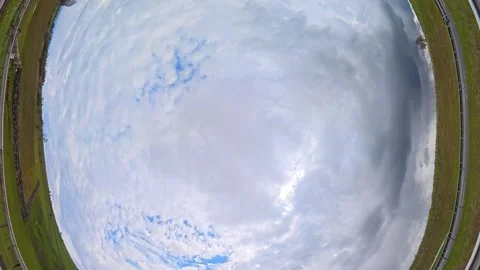 Straight UP View to Sky and Clouds During Long UK Road Travel Stock Footage 333756909