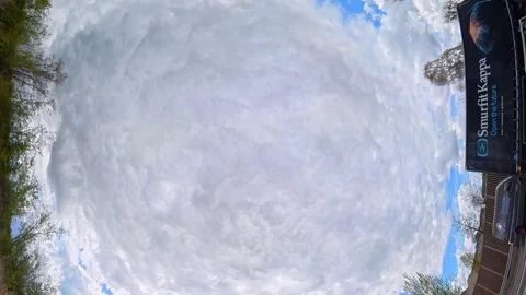 Straight UP View to Sky and Clouds During Long UK Road Travel Stock Footage 334064912