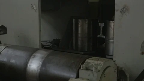 Straightening process of rails Video stock 77059434