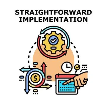 Straightforward implementation process business strategy planning Stock Illustration