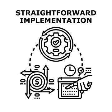 Straightforward implementation process business strategy planning Stock Illustration