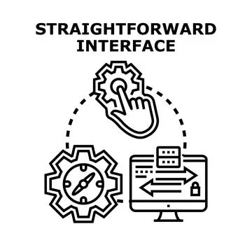 Straightforward interface concept navigating digital solutions Stock Illustration