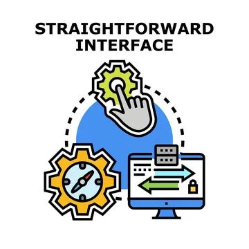Straightforward interface concept navigating digital solutions Stock Illustration