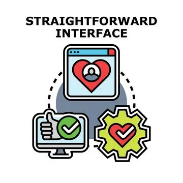 Straightforward interface concept for positive user experience Stock Illustration