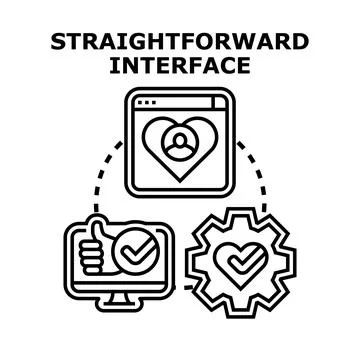 Straightforward interface concept for positive user experience Stock Illustration