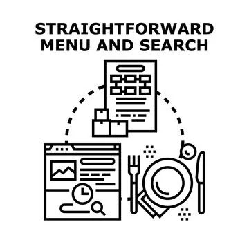 Straightforward menu and search in digital commerce concept Stock Illustration