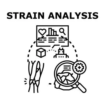 Strain analysis concept with data and material examination Stock Illustration