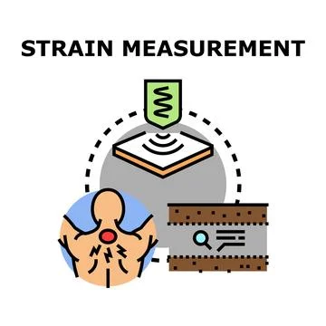 Strain measurement concept for engineering and medical diagnostics Illustrazione stock