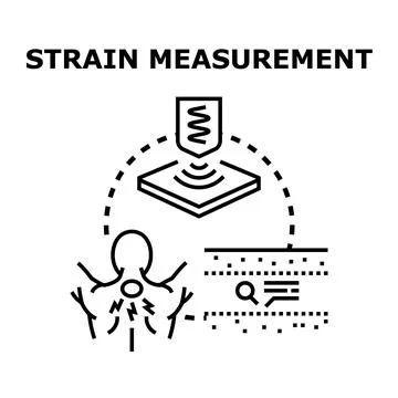 Strain measurement concept for engineering and medical diagnostics Illustrazione stock