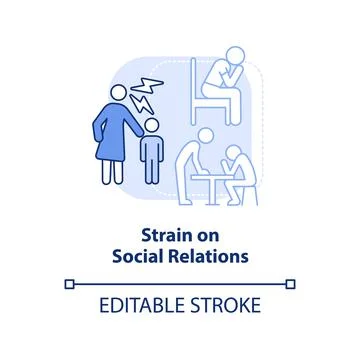 Strain on social relations light blue concept icon Stockillustratie