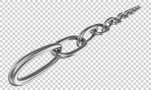 Strained chain from silver metal. Security and power concepts. Isolated on .. Stock Illustration