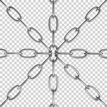 Strained chains from metal. Security and power concept. Isolated on transpa.. Stock Illustration