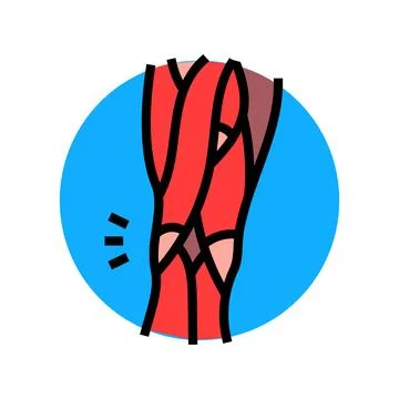 Strained hamstring muscle color icon vector illustration Stock Illustration