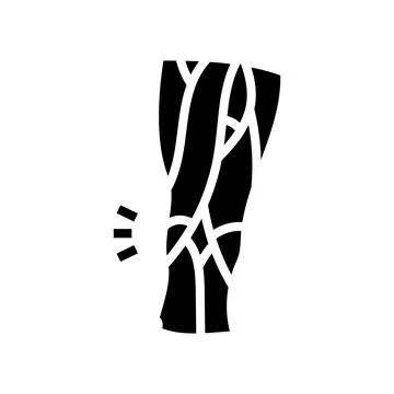 Strained hamstring muscle glyph icon vector illustration Stock Illustration