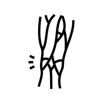 Strained hamstring muscle line icon vector illustration Stock Illustration