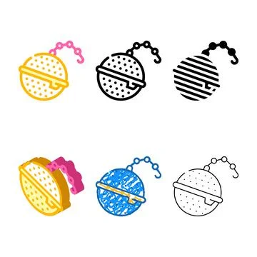 Strainer on chain tea color icon vector styles Stock Illustration
