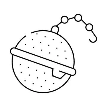 Strainer on chain tea line icon vector illustration Stock Illustration