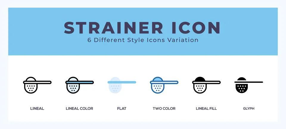 Strainer icons set. Different style of icons simple vector illustration. Ilustração Stock