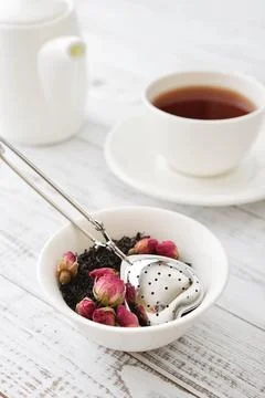 Strainer in the shape of heart Foto stock