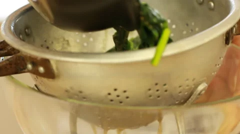 Strainer spinach Stock Footage 68561899